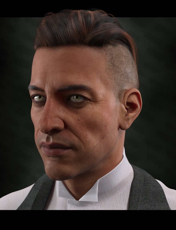 dForce Swanky Undercut Hair for Genesis 3, 8, and 8.1 Males