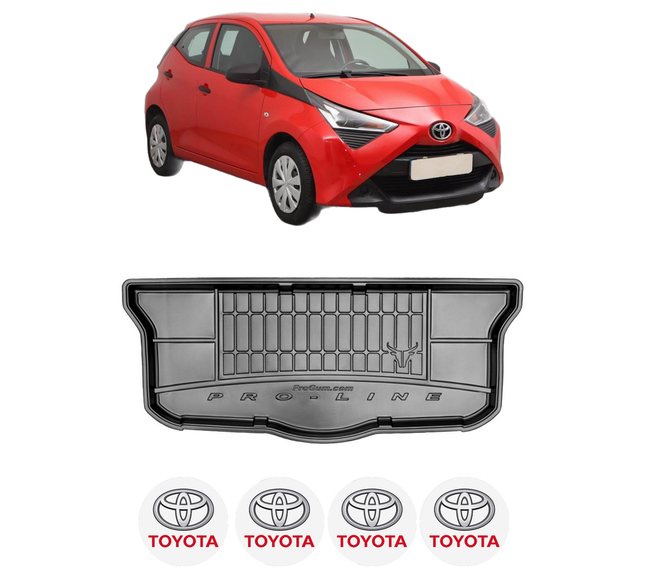 Tavita Portbagaj TOYOTA AYGO (_B4_) din 2014, Protectie Portbagaj Auto, 4x Stickere auto cu TOYOTA
