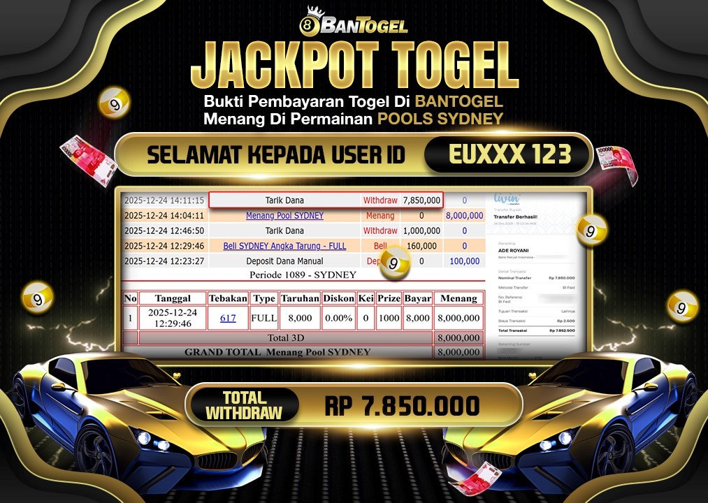 BUKTI JACKPOT LUNAS BANTOGEL