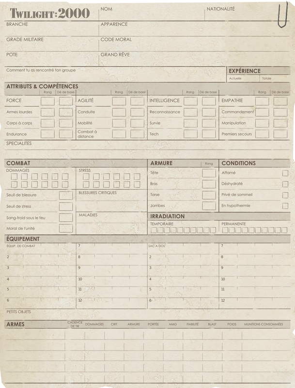 T2K Alpha Character Sheet French