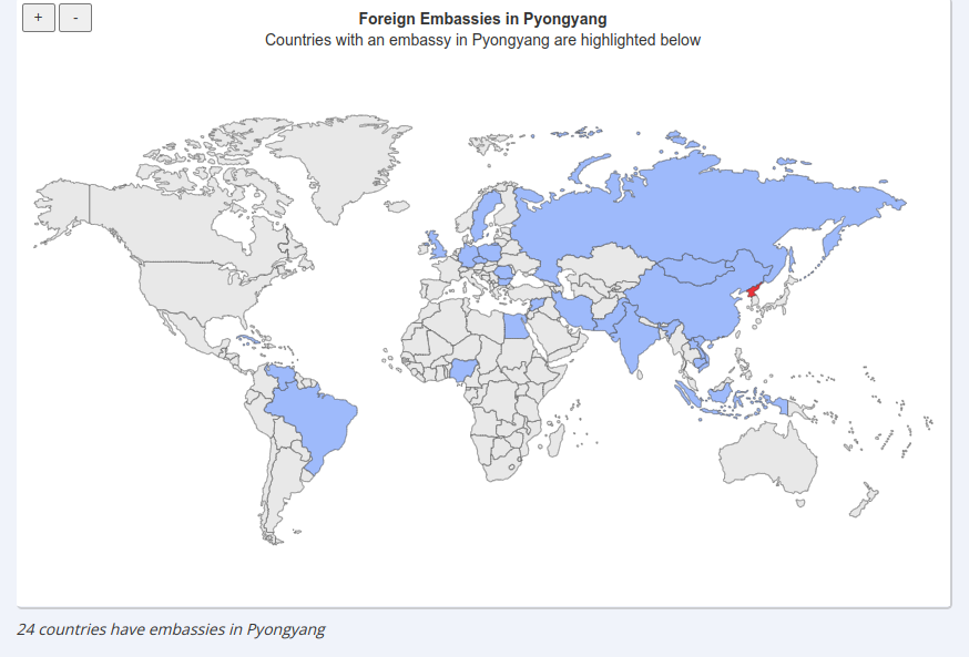 Countries with an Embassy in Pyongyang