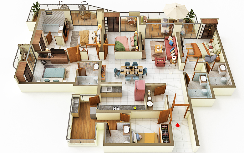Arihant Seasons 4 BHK 2993 Sq.Ft. Floor Plan