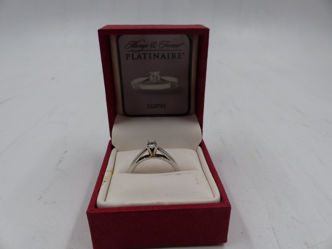 ALWAYS AND FOREVER 3220783 WOMENS PLATINAIRE RING W/ NATURAL DIAMOND SIZE 7  | MDG Sales, LLC