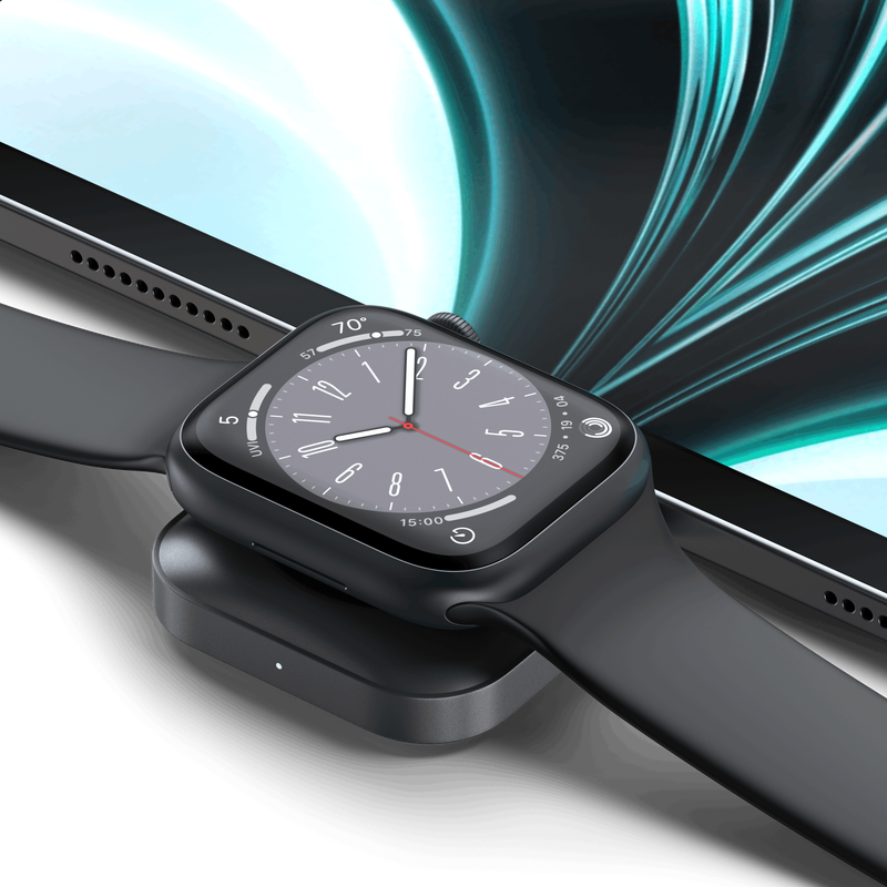 Apple Watch cargando en el dock magnético Satechi.