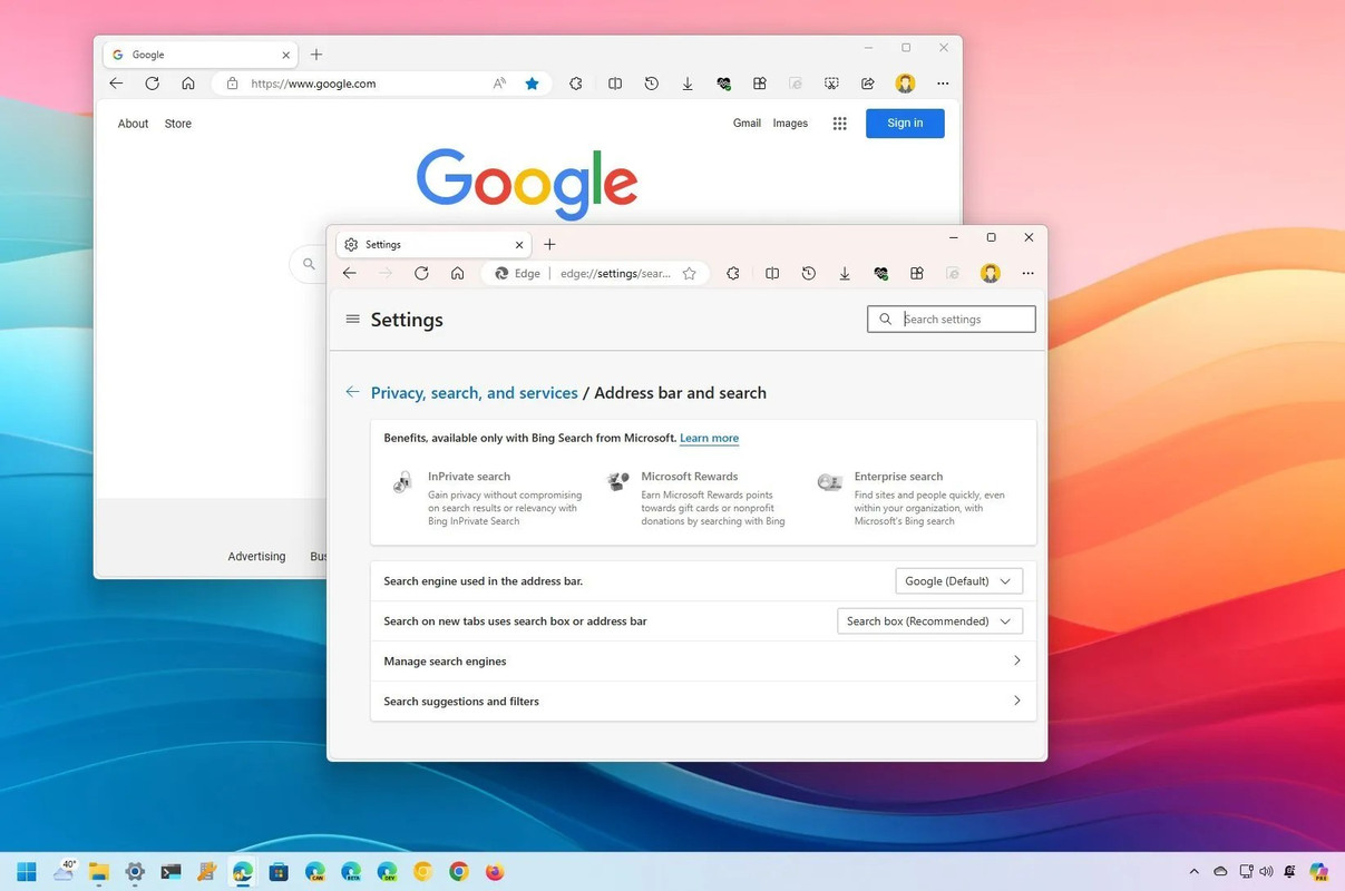 Default Search Engine In Windows 11