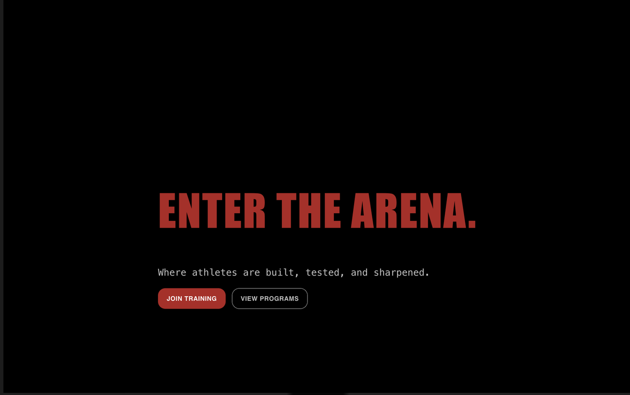 Arena Performance Hub desktop – primary