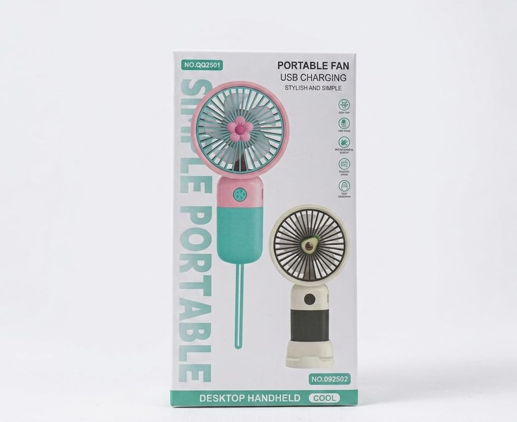 Premium Mini Korean Portable USB Fan – Rechargeable 1200mAh Battery