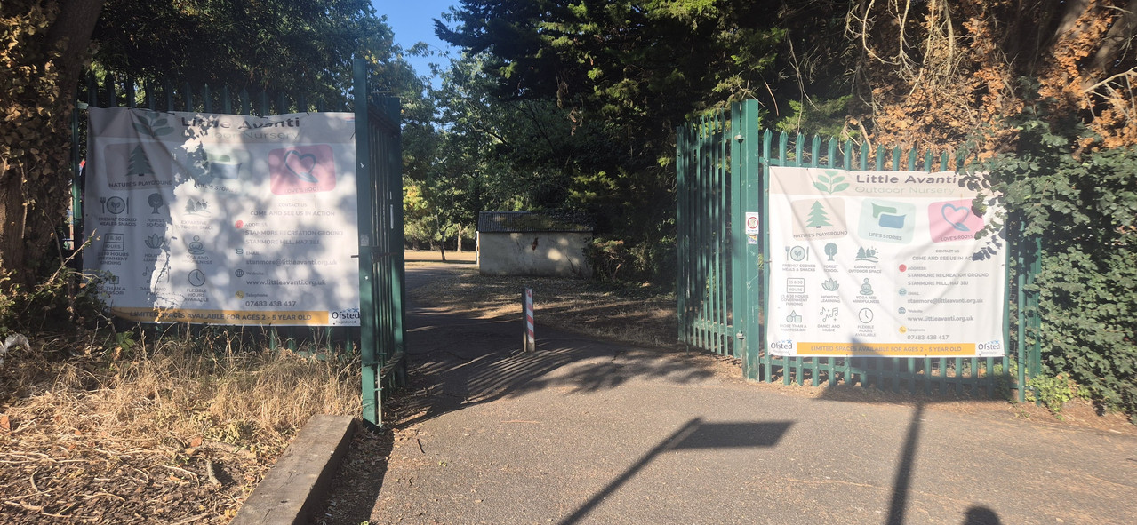 Grass football pitch at Stanmore Recreation Ground, Dennis Lane HA7