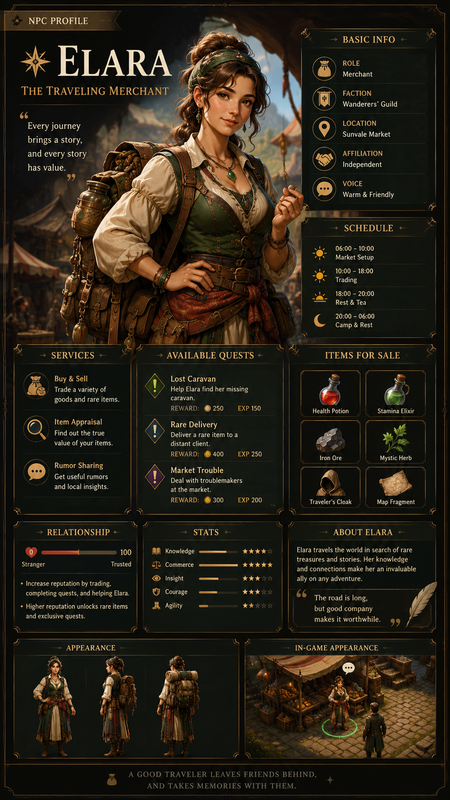 Game NPC Profile Board Generator