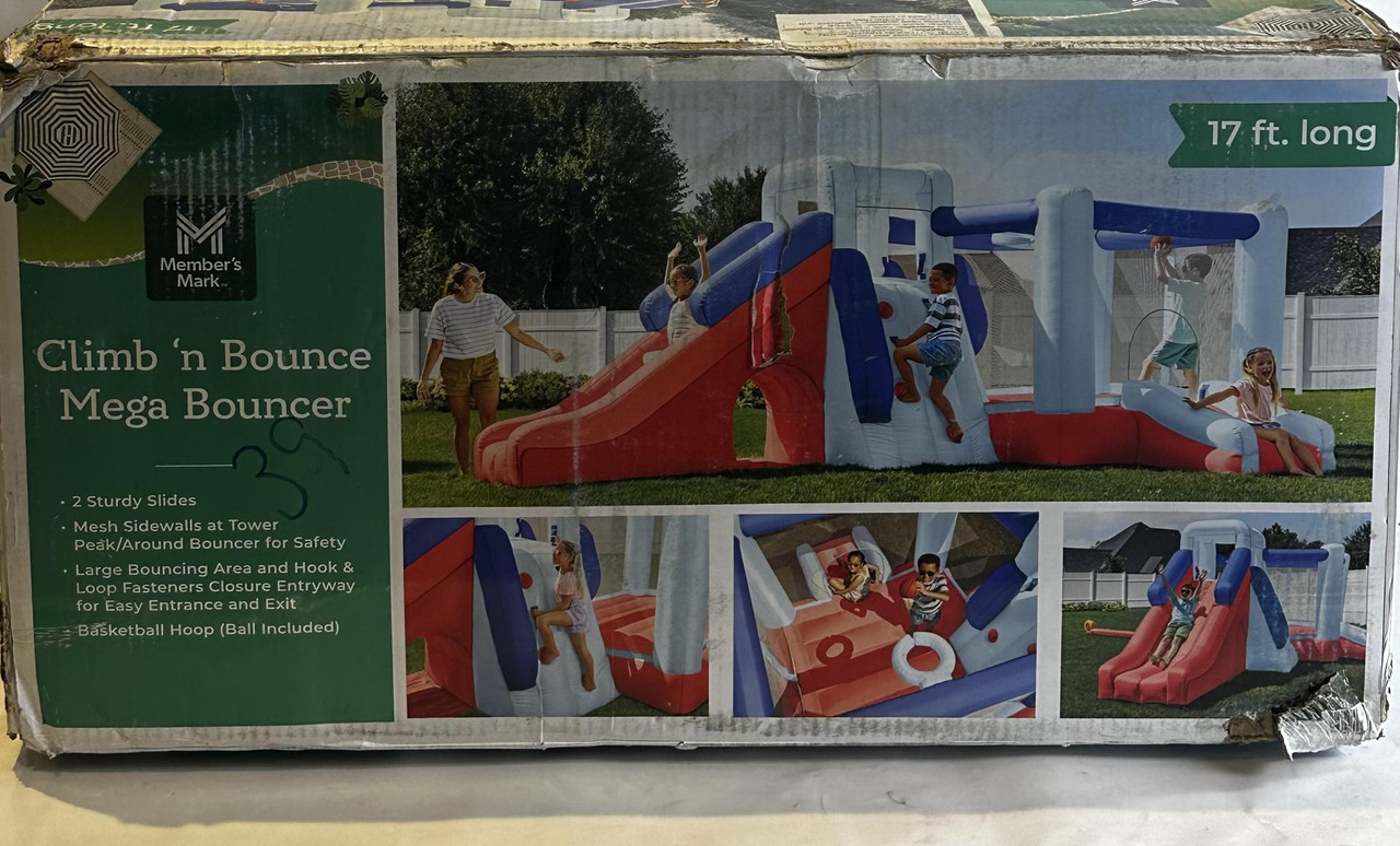MEMBERS MARK RED AND BLUE CLIMB N BOUNCE KIDS INFLATABLE MEGA BOUNCER