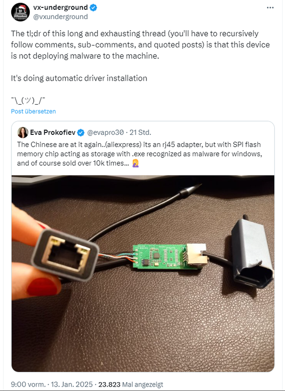 vxunderground zum RJ45-Adapter