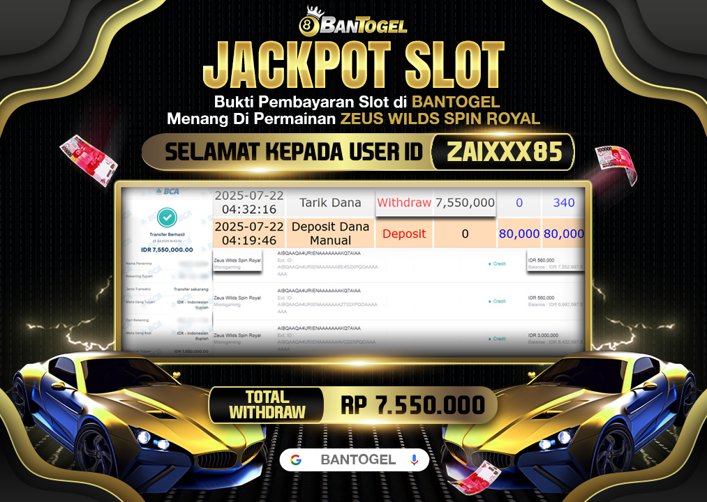 BUKTI JACKPOT LUNAS BANTOGEL
