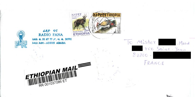 QSL R.FANA (Ethiopie) QSL-R-FANA-ETHIOPIE-env