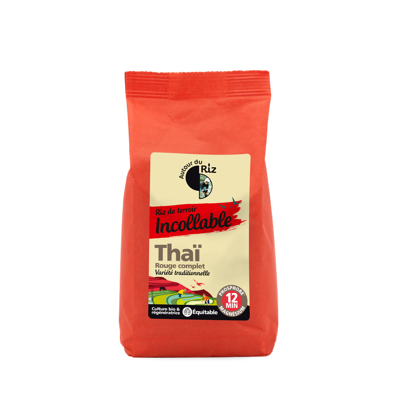Riz thaï rouge étuvé Cuisson 12', Autour du Riz, 500g