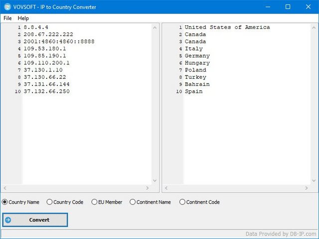 VovSoft IP to Country Converter 1.1