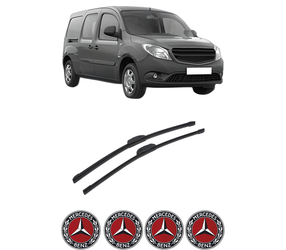 Set stergatoare auto MERCEDES-BENZ CITAN Mixto (Double Cabin) (W415) din 2012-2021, pentru parbriz auto, 2 bucati, Bosch Aerotwin Retrofit, din cauciuc siliconat rezistent, 4 Stickere Auto MERCEDES-BENZ