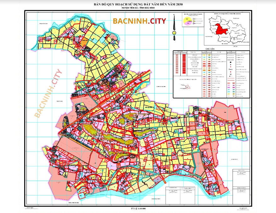 Bản đồ quy hoạch sử dụng đất đến năm 2030 của huyện Tiên Du - tỉnh Bắc Ninh, bản đồ quy hoạch tiên du bắc ninh