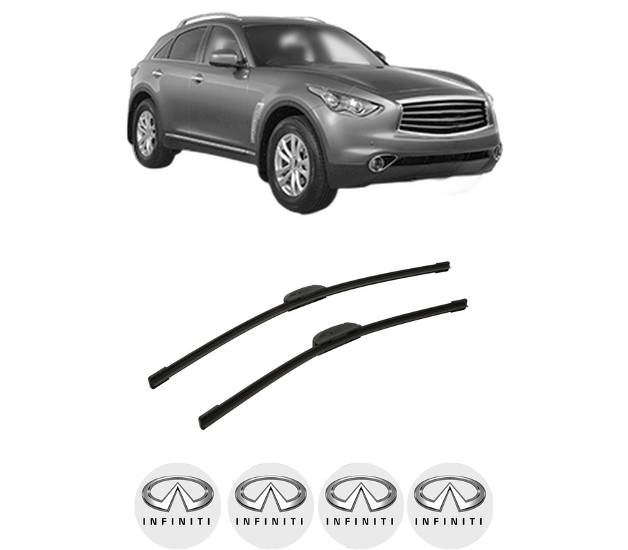 Set stergatoare auto INFINITI QX70 din 2013-2014, pentru parbriz auto, 2 bucati, Bosch Aerotwin Retrofit, din cauciuc siliconat rezistent, 4 Stickere Auto INFINITI
