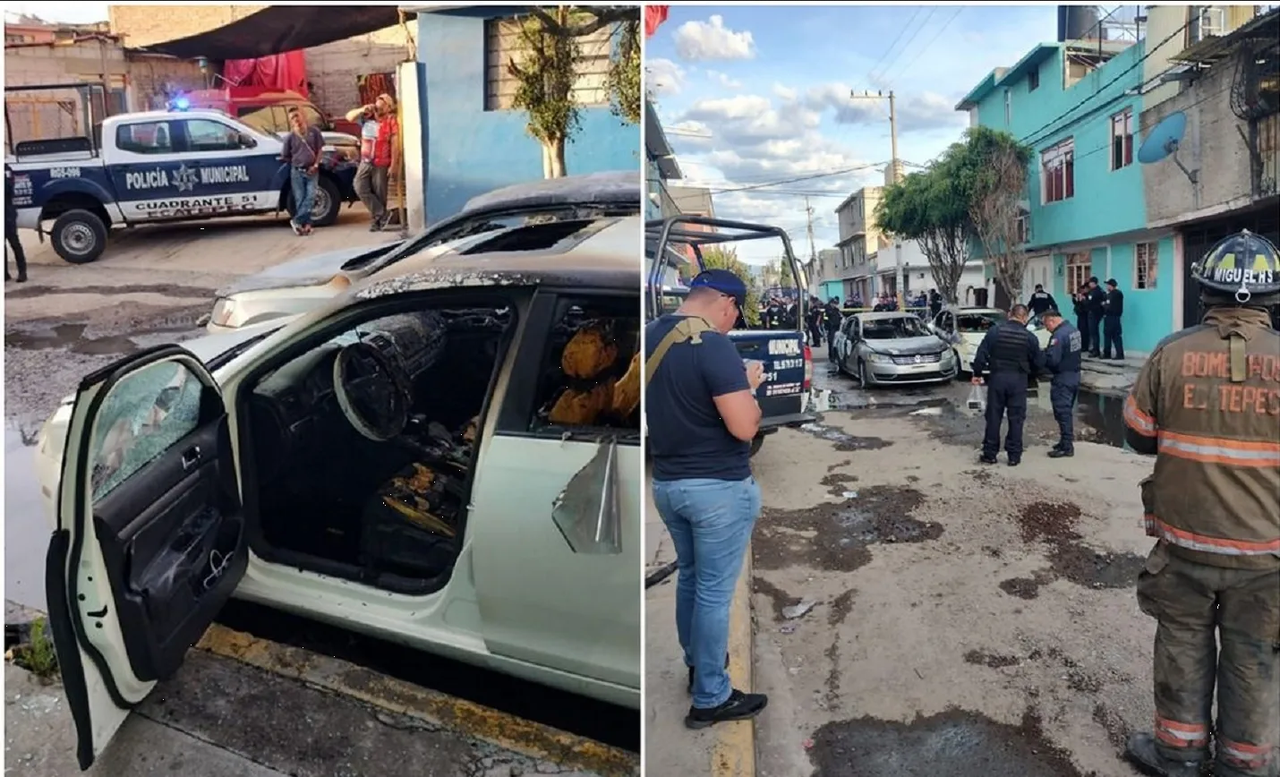 Riña en Ecatepec termina en incendio y balacera entre transportistas: video