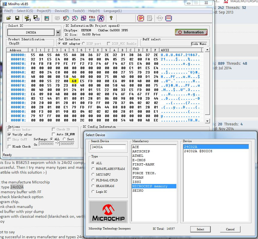 write B58253 with minipro