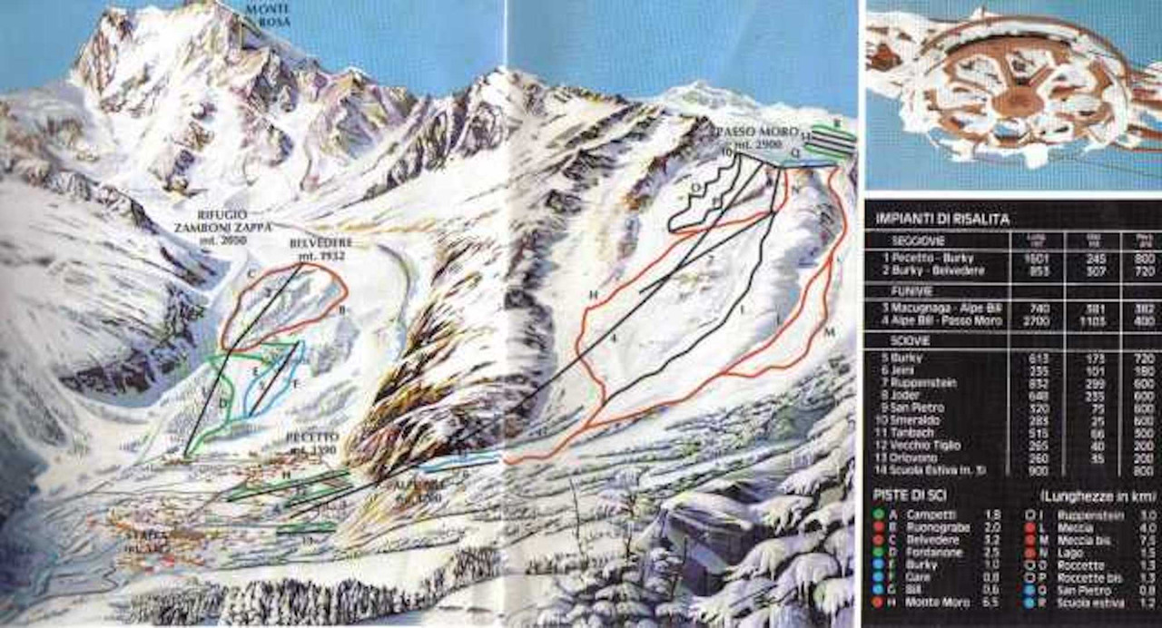 Macugnaga cartina anni '80 1