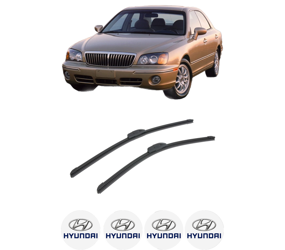 Set stergatoare auto HYUNDAI XG Saloon din 2000-2005, pentru parbriz auto, 2 bucati, Bosch Aerotwin Retrofit, din cauciuc siliconat rezistent, 4 Stickere Auto HYUNDAI