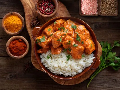   butter chicken with rice
