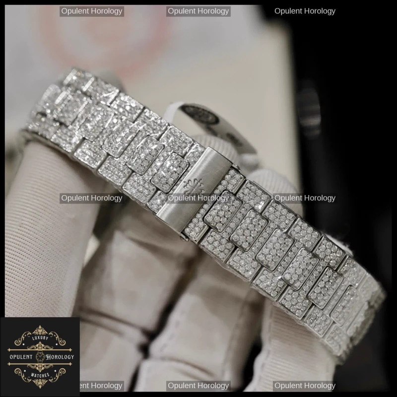 Patek Philippe Nautilus 5719 – Full Diamond / Moissanite 40 mm Luxury Watch - Super Clone