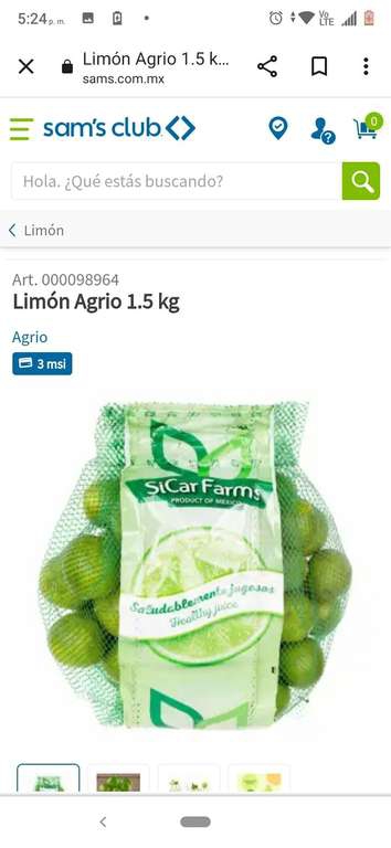 Sam's club: Limón 1.5kg para acompañar el filete