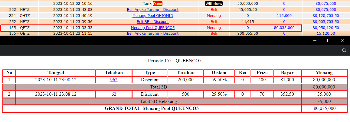 Bukti JP slot hari ini