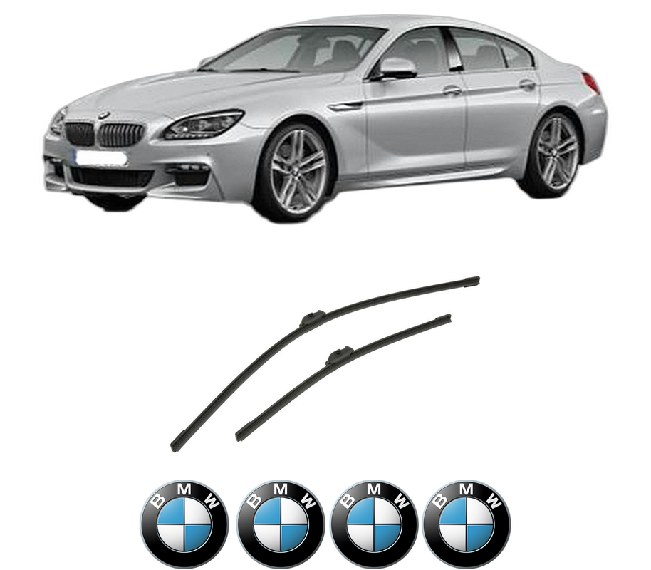 Set stergatoare auto BMW Seria 6 Gran Coupe (F06) din 2012-2018, pentru parbriz auto, 2 bucati, Bosch Aerotwin, din cauciuc siliconat rezistent, 4 Stickere Auto BMW Seria