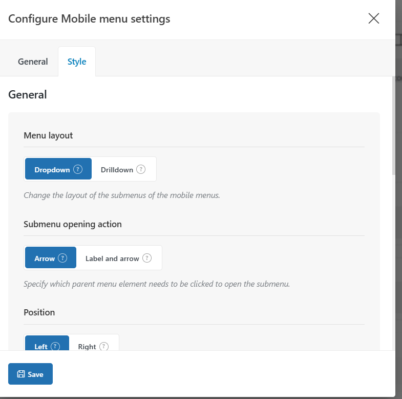 mobile menu