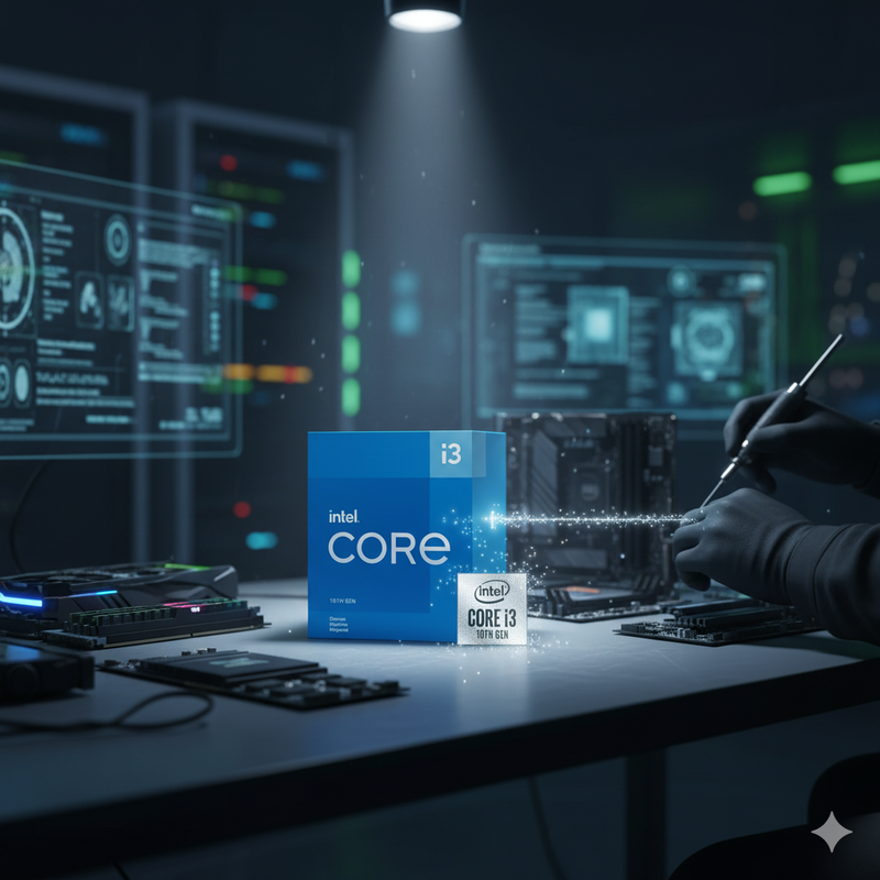 Caixa do Processador Intel Core i3 em destaque