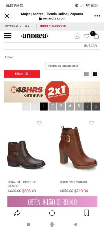 Andrea: 2 x 1 en botines y botas para dama 