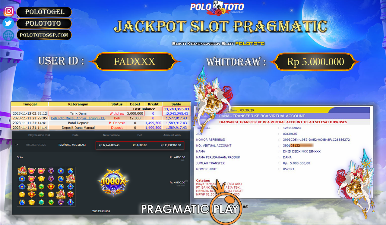BUKTI PEMBAYARAN JACKPOT DIPOLOTOTO DIBAYAR LUNAS!!!