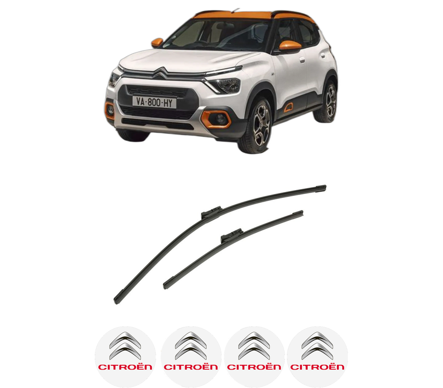 Set stergatoare auto CITROEN C3 ORIGIN III (SX) din 2024, pentru parbriz auto, 2 bucati, Bosch Aerotwin, din cauciuc siliconat rezistent, 4 Stickere Auto CITROEN