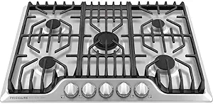 Tope de gas Frigidaire de 30 pulgadas en acero inoxidable con parrillas de hierro fundido