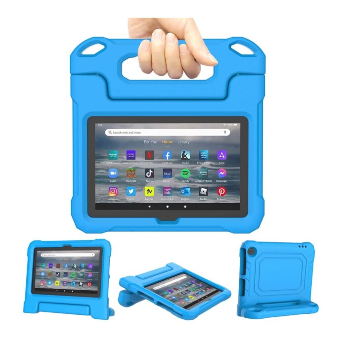 Cover para Amazon Fire 7 (12va Generación) con asa y soporte.