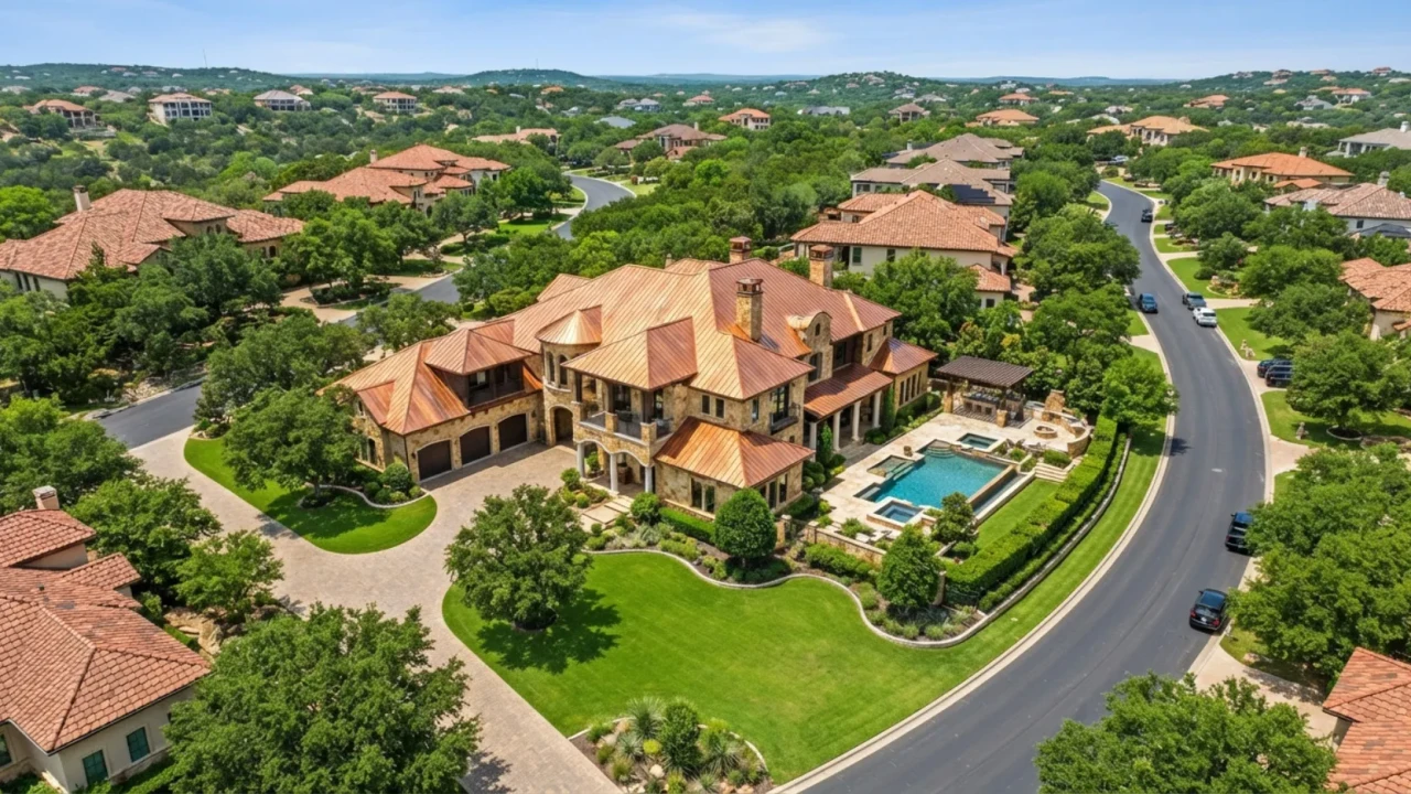 Premium San Antonio home with distinctive copper roof and architectural curb appeal