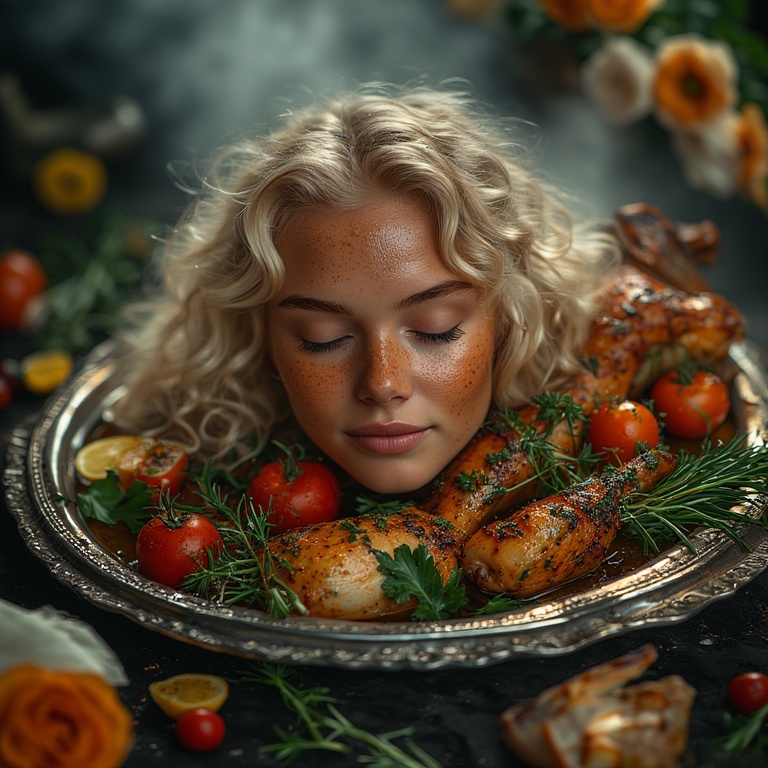 Garden wedding wom served Blonde head 0 02