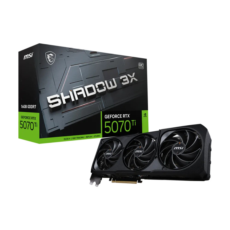 Placa De Video MSI GeForce RTX 5070 Ti 16GB GDDR7 Shadow 3X OC