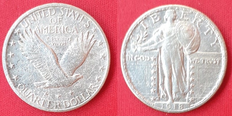 Standing liberty quarter, 1918 Thumbnail-20210630-120336