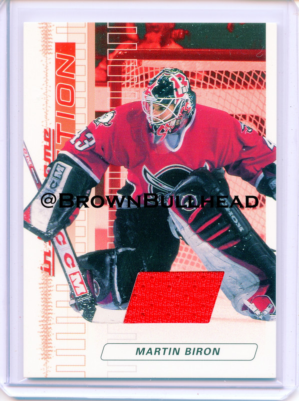 2003-04 ITG Action Jerseys #M-006 [Martin Biron] [Buffalo Sabres] [Ruby] [~500] [swatch=red] a