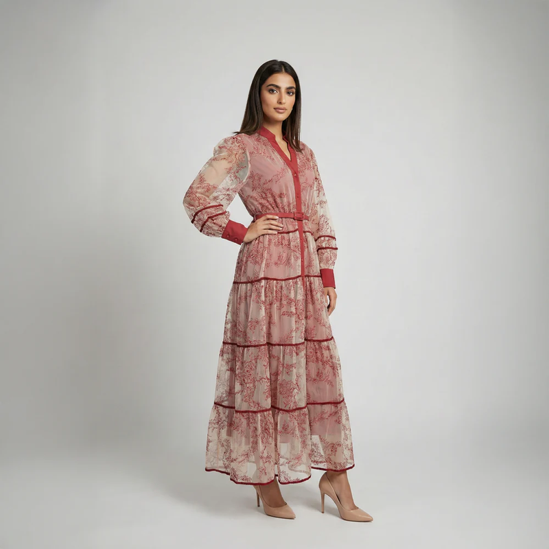 فستان روزا أحمر