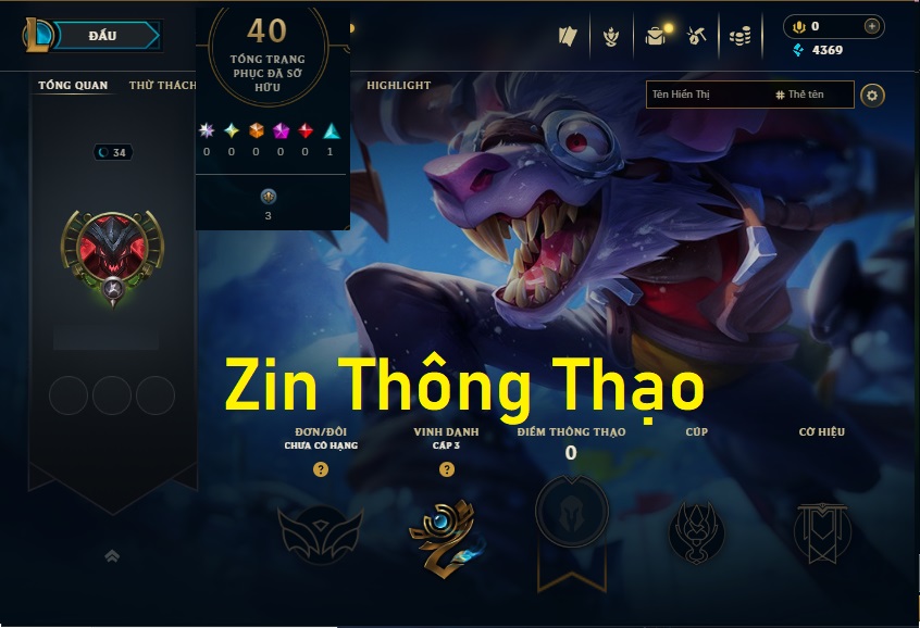 Acc LMHT # - Không Khung