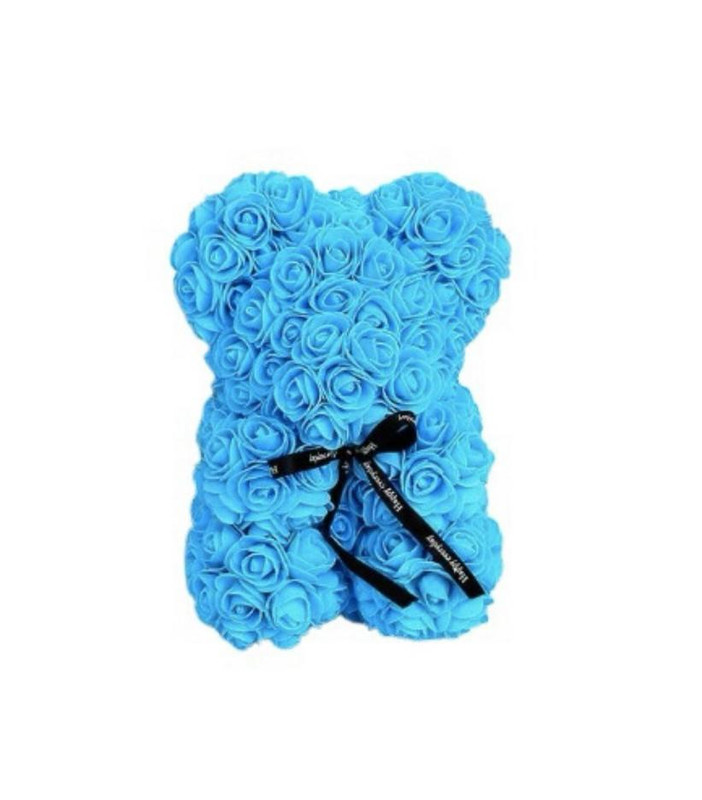 Urs albastru - minitrandafiri din spuma
