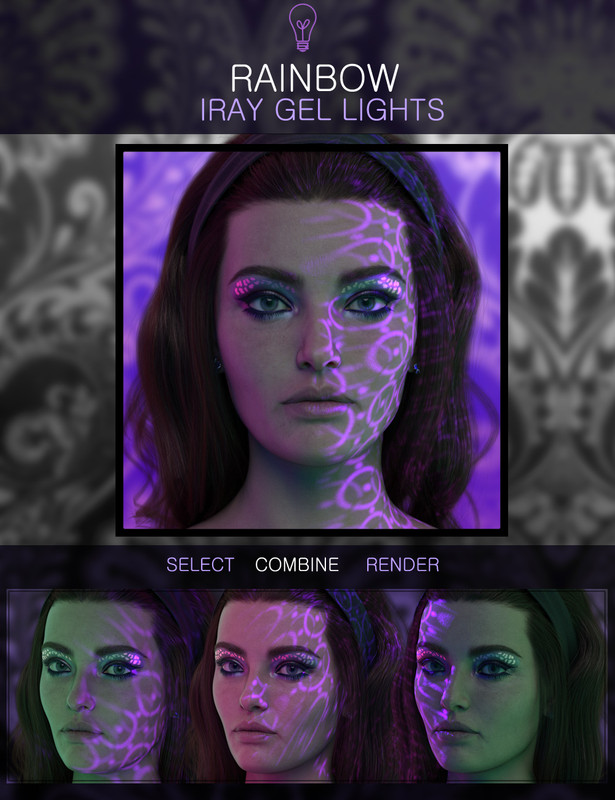 Rainbow Gel Portrait Lighting for Iray