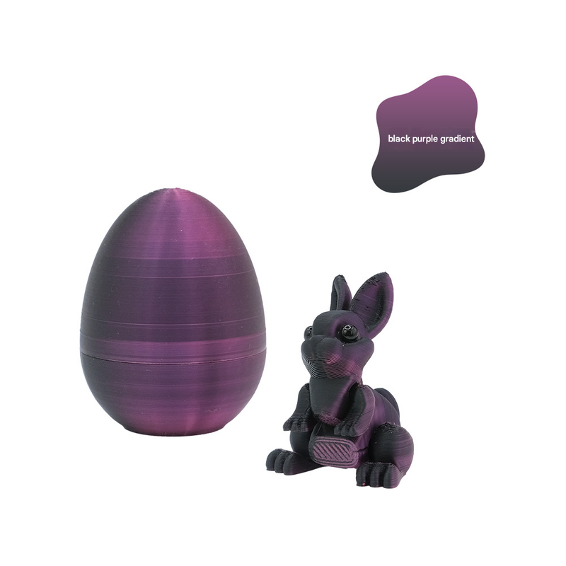 3-Piece Black-to-purple gradient Easter Surprise Egg Set – Identical Interactive Figurines with Hinged Shell, Collectible Holiday Display Toy