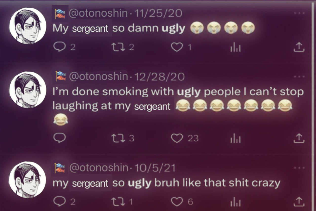 ugly ahh sergeant bru 😂😂😂