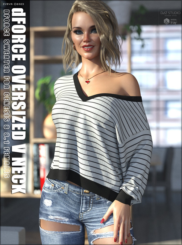 dForce Oversized V Neck Sweater G8G8.1F